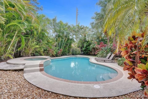 Beautiful pool with a lush tropical setting