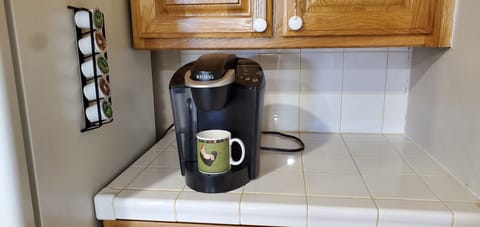 For you coffee drinkers we have a Kureg as well as a drip machine.