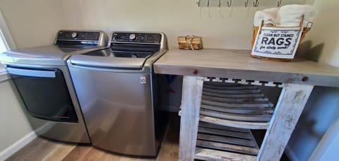 Our laundry room is stocked and ready for your use. Clean away!