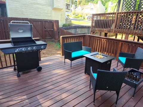 Patio with grill and fire pit