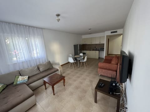 Comfortable living area with dining space