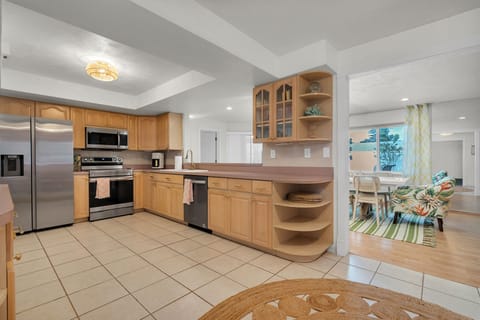 Lots of storage in a nice wide kitchen!