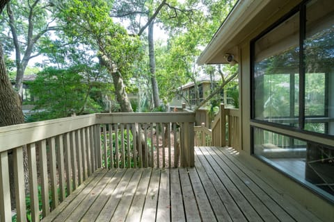 The back deck can be accessed from the screen porch