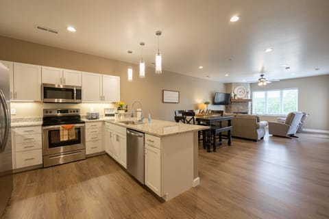 Kitchen, Dining, and Living Room