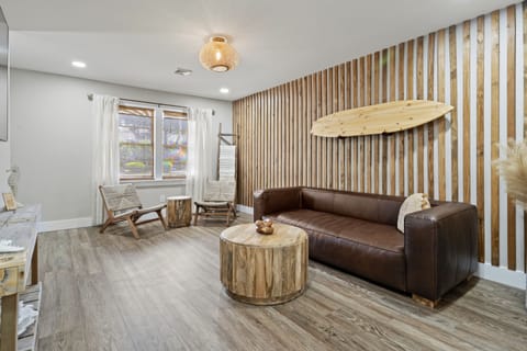 Simply and comfortably styled living area. 