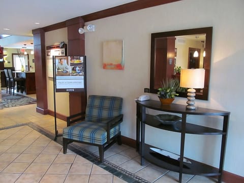 Settle in by the fireplace and relax in the lobby lounge.