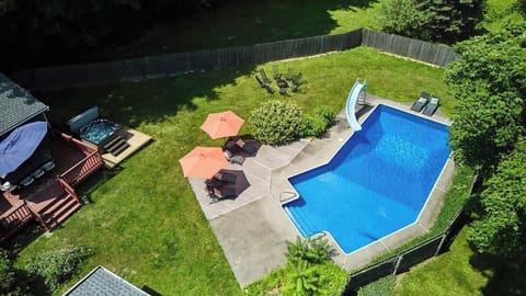 Everyone in the family will enjoy the pool and slide.  