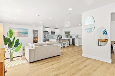 Open concept living room /kitchen/entertainment area