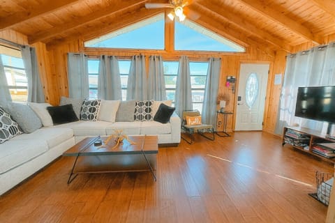Open Living room with tons of natural light.