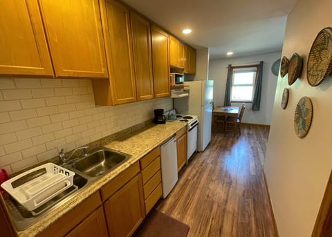 Your cozy cottage kitchen has everything you need for meals.  