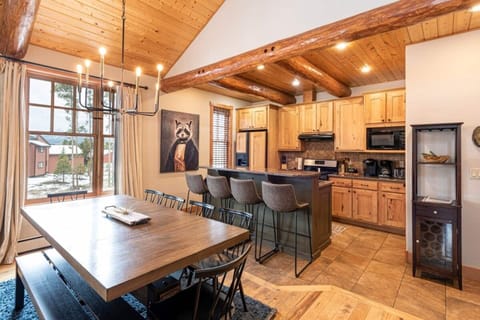 Dining area seats 8 with additional seating at the bar!