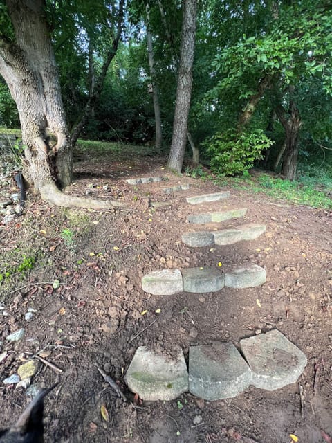 Steps to the park, may be muddle bring your hiking boots! 
