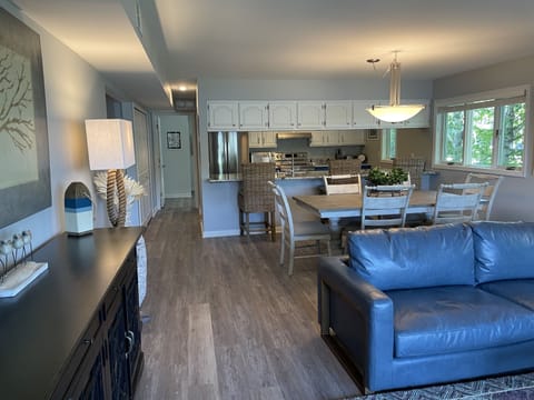 Family Room area with Dining area and Kitchen in the background.