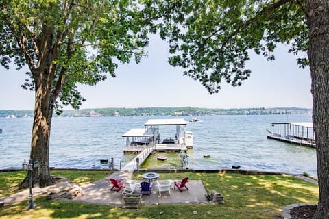 Amazing main channel views from this spacious lakefront home