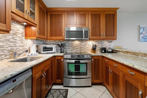 Stainless steel appliances.