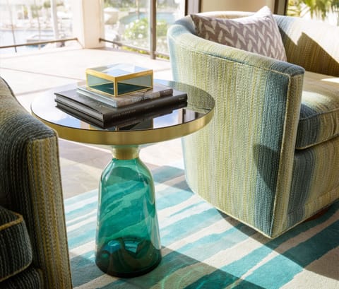 Beachy yet elegant decor throughout The Beach Suite