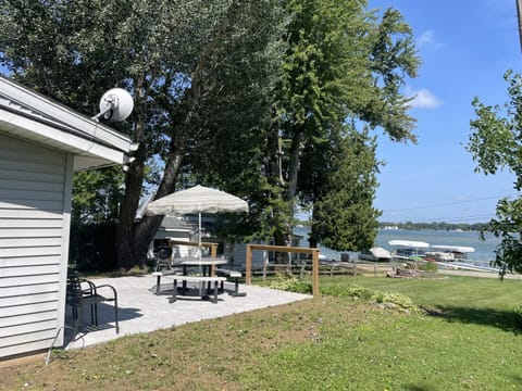 Side view of cottage. Water access across street