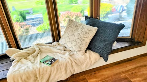 Window seating in this queen room.