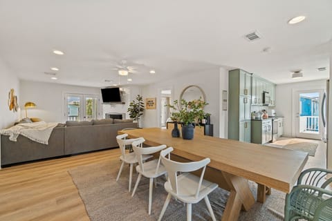 Kitchen is just off the dining area