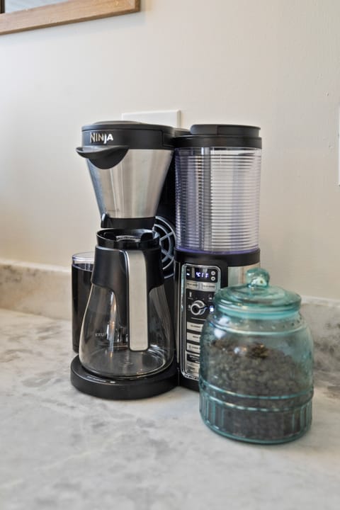 Ninja coffee makers in each unit with fresh locally roasted beans