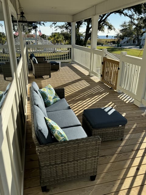 Enjoy gulf views from the covered porch and patio furniture
