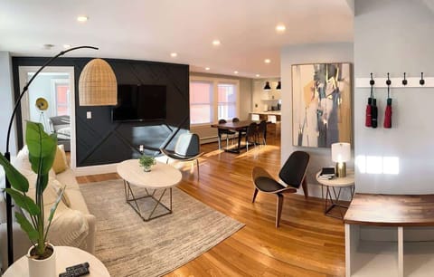 Living Room: First view right after entering the apartment. On the left you see the 3rd bedroom/office. 