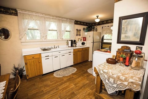 Fully-stocked kitchen with everything you need to cook a meal.