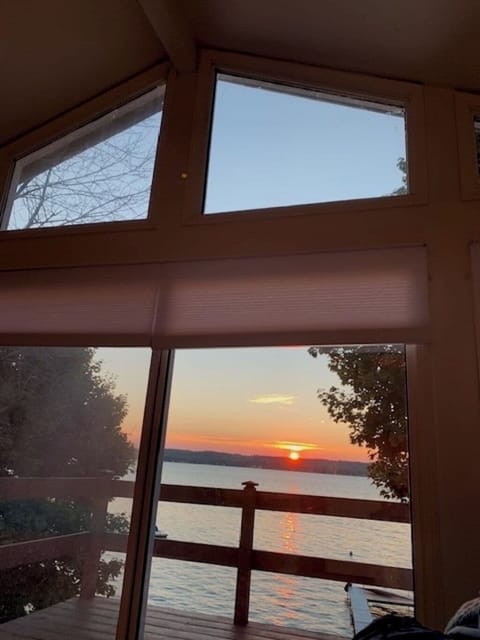 Star gazing windows from Master Bedroom.  Rise and shine windows