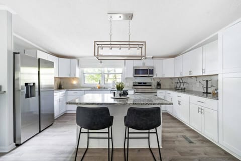 Island seating in our spacious kitchen