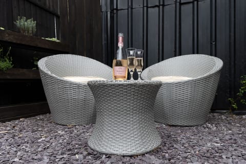A private outdoor seating area