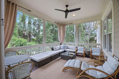 Relax with a good book on the screened porch