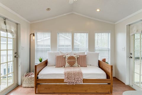 Our sweet little daybed is perfect for lounging during the day, and for sleeping two additional guests!