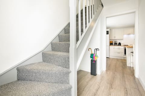 The downstairs entrance provides easy access to our 2-story home.