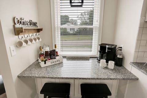 Coffee Available.Keurig single and 12 cup. Coffee, Creamer, sweetener at home.