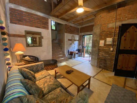 Living area with a view of the front door. 