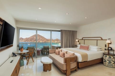 Stretch out in a bright suite with balcony seating.