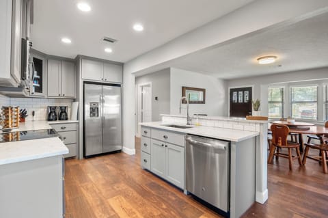 Ample kitchen counter space to host large parties.