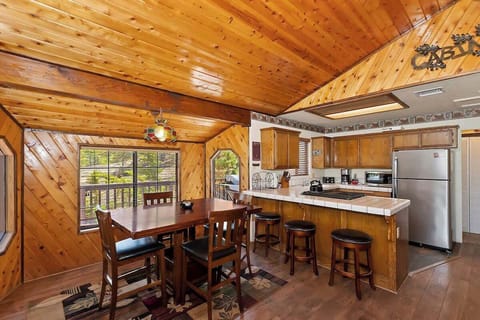 Dining table and kitchen 