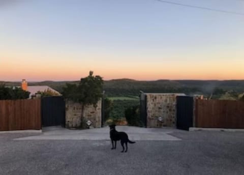 Stone/iron gate for privacy.  If the river is low, the views never go away!