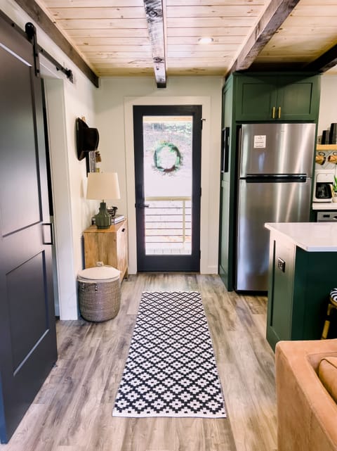 Entryway into open concept kitchen/living