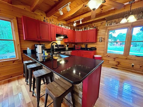 Bar seating at the kitchen.