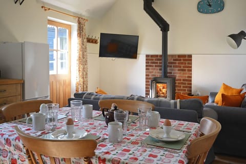 Ground floor: Large open plan living space with wood burner