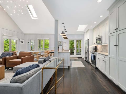 Open concept Kitchen, Dining Room, and Living Room.