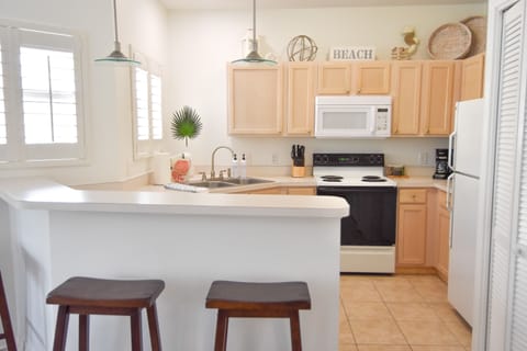 Fully stocked kitchen with everything you need for a comfortable stay!