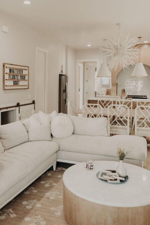 Living room with chic, designer touches