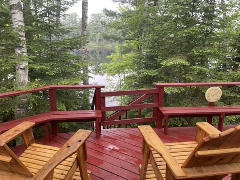 Relax on the deck overlooking the lake.
