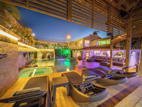 Night pool view