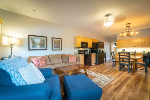 Open concept living and dining area