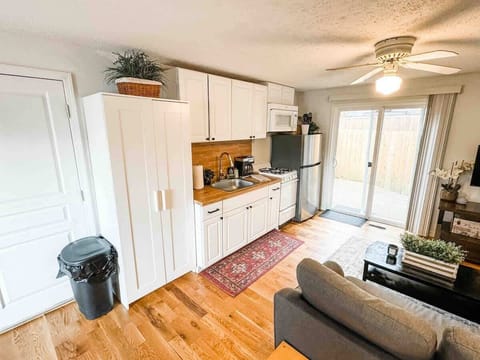 Kitchenette conveniently located by living room.