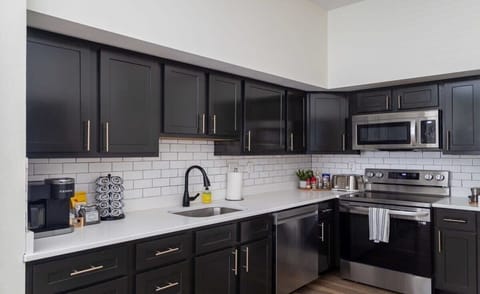 The fully-stocked kitchen has everything you need. Coffee and filters are also provided for your stay!